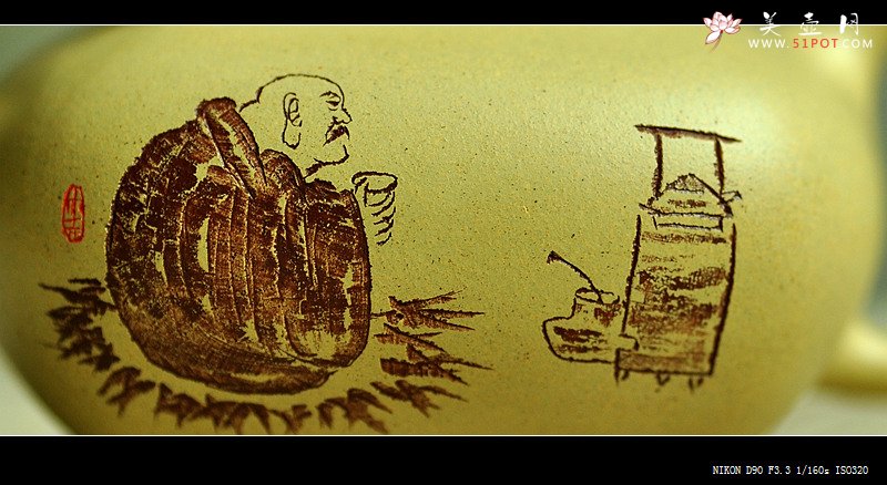 紫砂壶图片：文气小壶 器形端庄周正 本绿小传炉 - 宜兴紫砂壶网