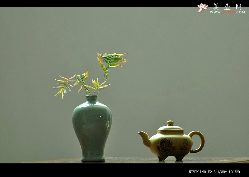 紫砂壶图片：文气小壶 器形端庄周正 本绿小传炉 - 宜兴紫砂壶网