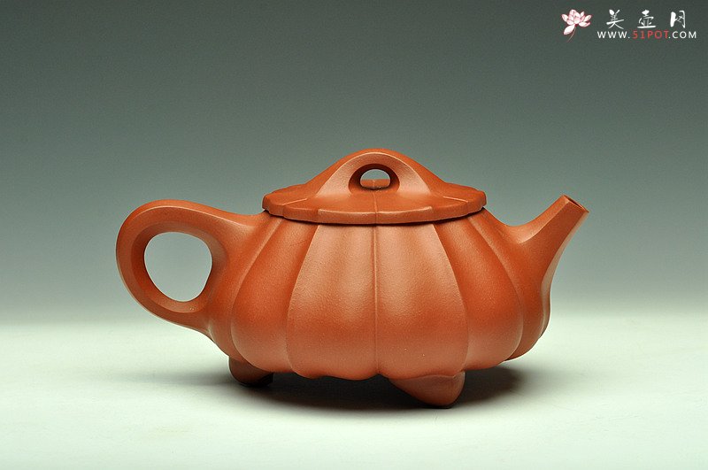 紫砂壶图片：纹理清晰 大品筋纹石瓢 - 宜兴紫砂壶网