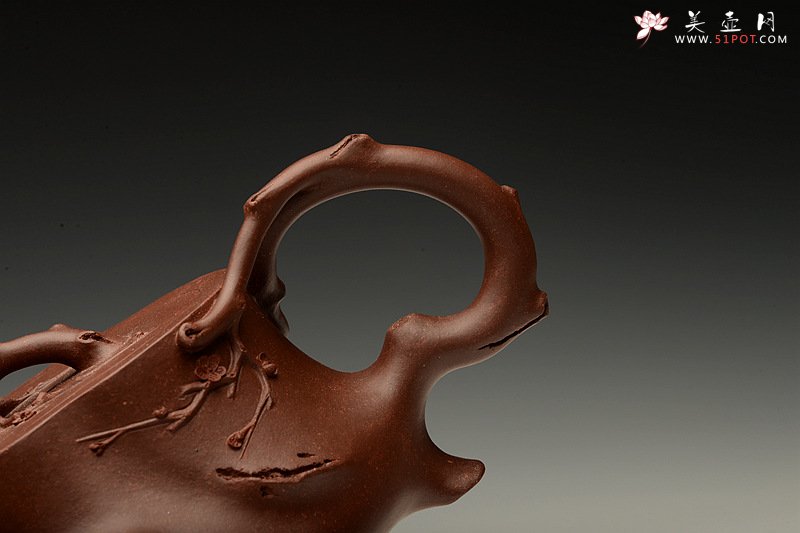 紫砂壶图片：单志萍双色作品 全手精品花器 喜上眉梢 立体梅花 - 宜兴紫砂壶网