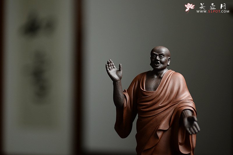 紫砂壶图片：历时两年创作~王健扛鼎之作十八罗汉之论道罗汉和说法罗汉~ - 宜兴紫砂壶网