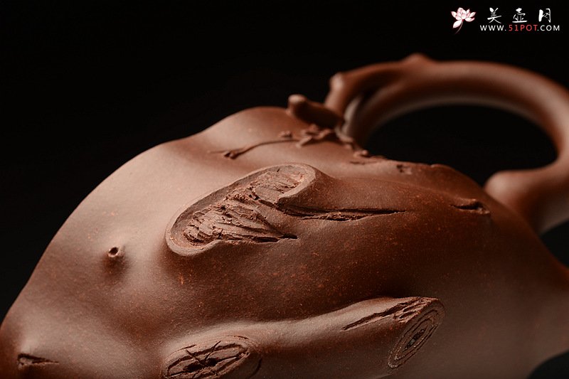 紫砂壶图片：单志萍双色作品 全手精品花器 喜上眉梢 立体梅花 - 宜兴紫砂壶网