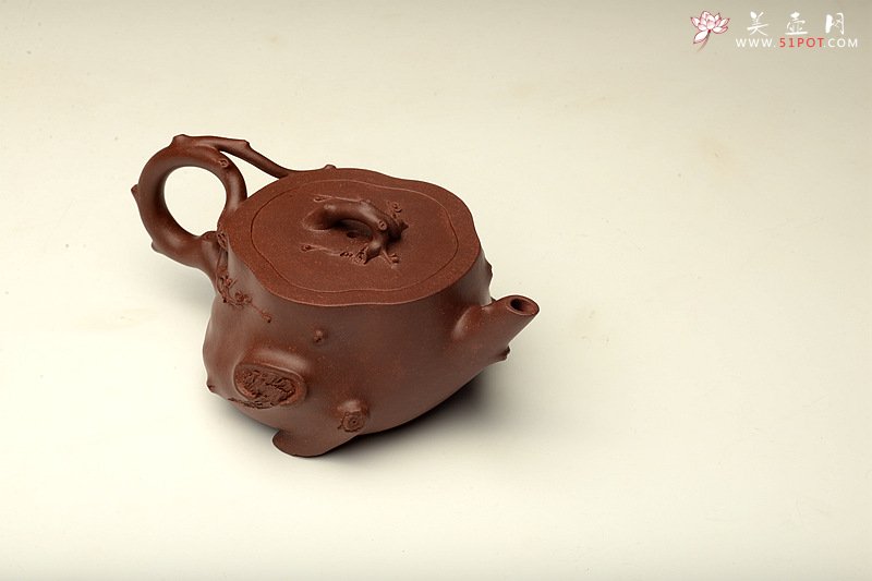 紫砂壶图片：单志萍双色作品 全手精品花器 喜上眉梢 立体梅花 - 宜兴紫砂壶网