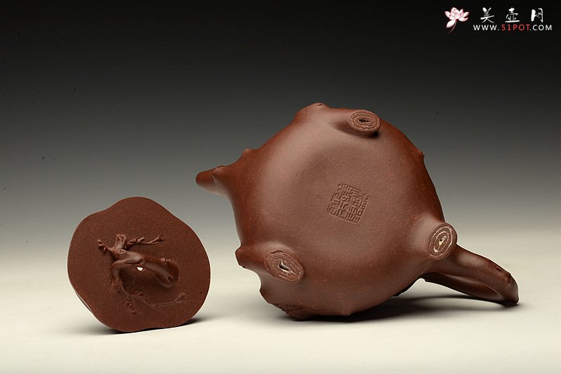 紫砂壶图片：单志萍双色作品 全手精品花器 喜上眉梢 立体梅花 - 宜兴紫砂壶网