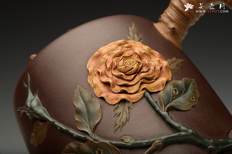 紫砂壶图片：那些花儿之月季和映山红~ 精品重器 - 宜兴紫砂壶网