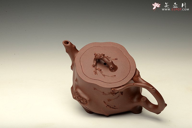 紫砂壶图片：单志萍双色作品 全手精品花器 喜上眉梢 立体梅花 - 宜兴紫砂壶网