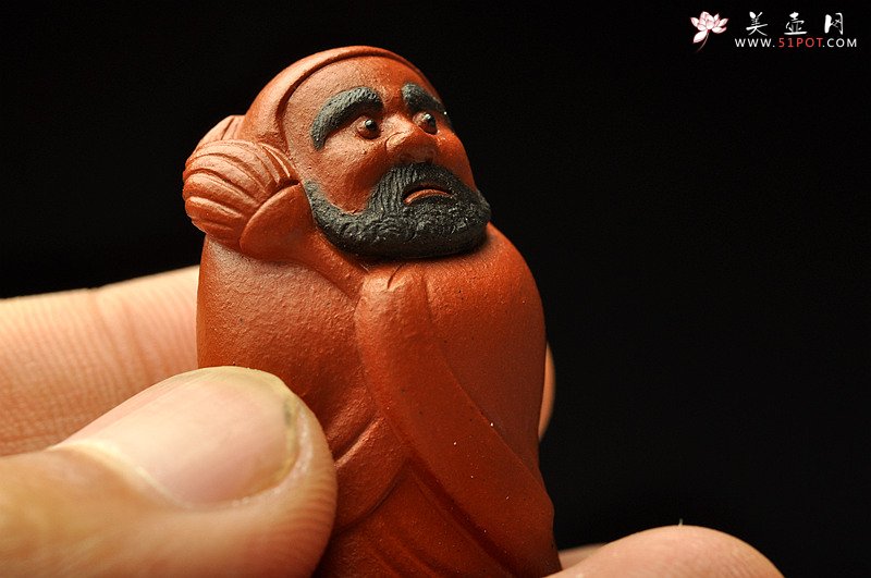 紫砂壶图片：萌宠 朱泥迷你达摩 非常有趣~ 神态生动 - 宜兴紫砂壶网