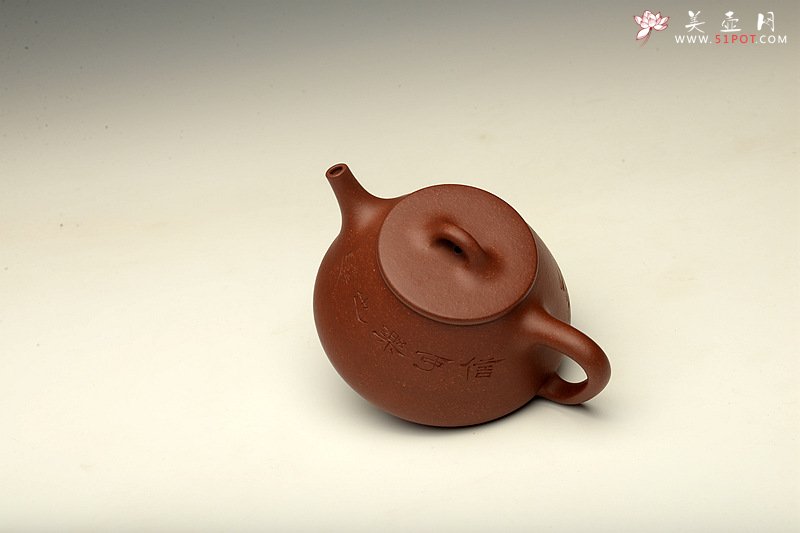 紫砂壶图片：张力十足 陆轶舟装饰 全手平盖石瓢 - 宜兴紫砂壶网
