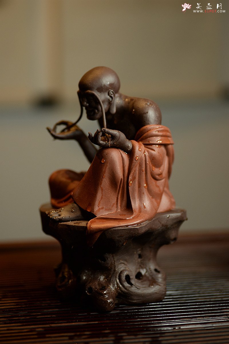 紫砂壶图片：历时两年创作~王健扛鼎之作十八罗汉之持杖罗汉和长眉罗汉~ - 宜兴紫砂壶网