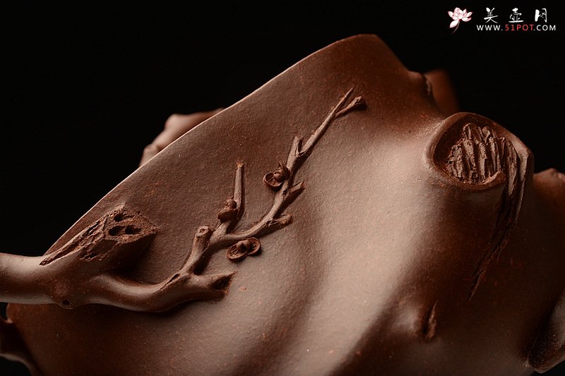 紫砂壶图片：单志萍双色作品 全手精品花器 喜上眉梢 立体梅花 - 宜兴紫砂壶网