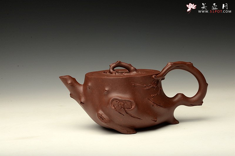 紫砂壶图片：单志萍双色作品 全手精品花器 喜上眉梢 立体梅花 - 宜兴紫砂壶网