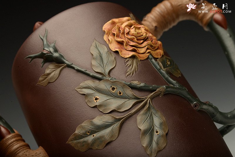 紫砂壶图片：那些花儿之月季花~ 精品重器 大美无言o(∩_∩)o  - 宜兴紫砂壶网