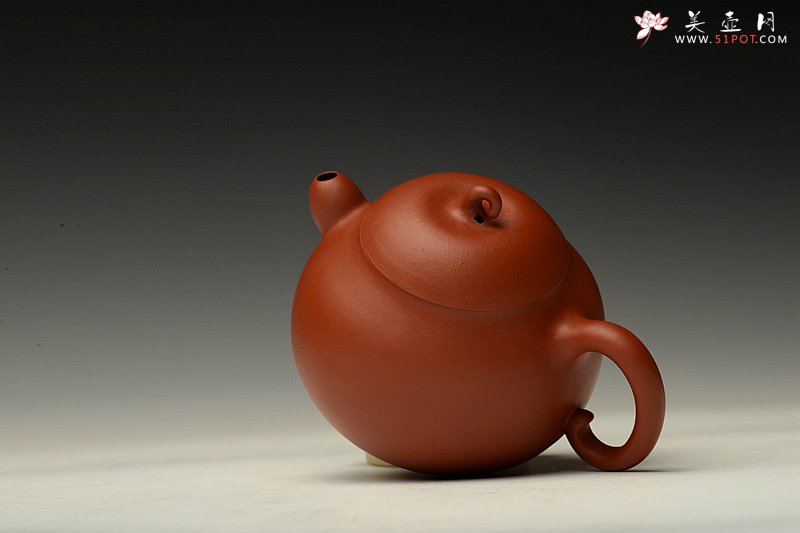 紫砂壶图片：原矿纯朱泥 不接受预定 娇艳可人 全手小苹果 于洪霞老师随兴而作 - 宜兴紫砂壶网