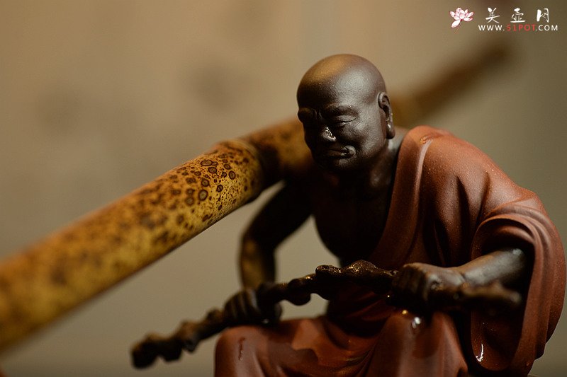 紫砂壶图片：历时两年创作~王健扛鼎之作十八罗汉之持杖罗汉和长眉罗汉~ - 宜兴紫砂壶网