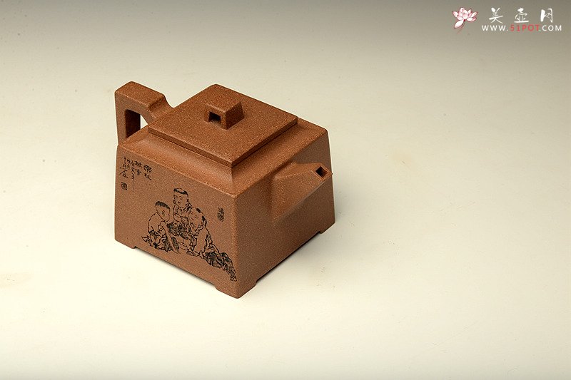 紫砂壶图片：精品老段 古韵十足 挺拔刚劲 全手镶片 中正壶 - 宜兴紫砂壶网