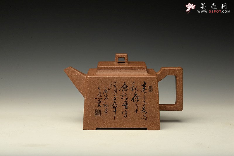 紫砂壶图片：精品老段 古韵十足 挺拔刚劲 全手镶片 中正壶 - 宜兴紫砂壶网