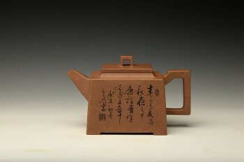 紫砂壶图片：精品老段 古韵十足 挺拔刚劲 全手镶片 中正壶 - 宜兴紫砂壶网