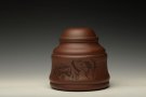 紫砂壶图片：竹鼎 文房茶叶罐 刻绘精致 造型新颖 - 宜兴紫砂壶网