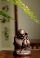 紫砂壶图片：紫砂寿桃仙翁 神态逼真 做工精细 - 宜兴紫砂壶网