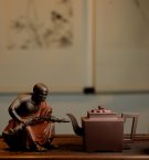 紫砂壶图片：历时两年创作~王健扛鼎之作十八罗汉之持杖罗汉和长眉罗汉~ - 宜兴紫砂壶网