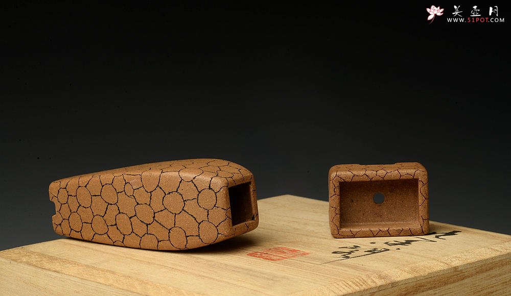 紫砂壶图片：张秋平  全手豹纹微型花盆 漂亮好玩 - 宜兴紫砂壶网