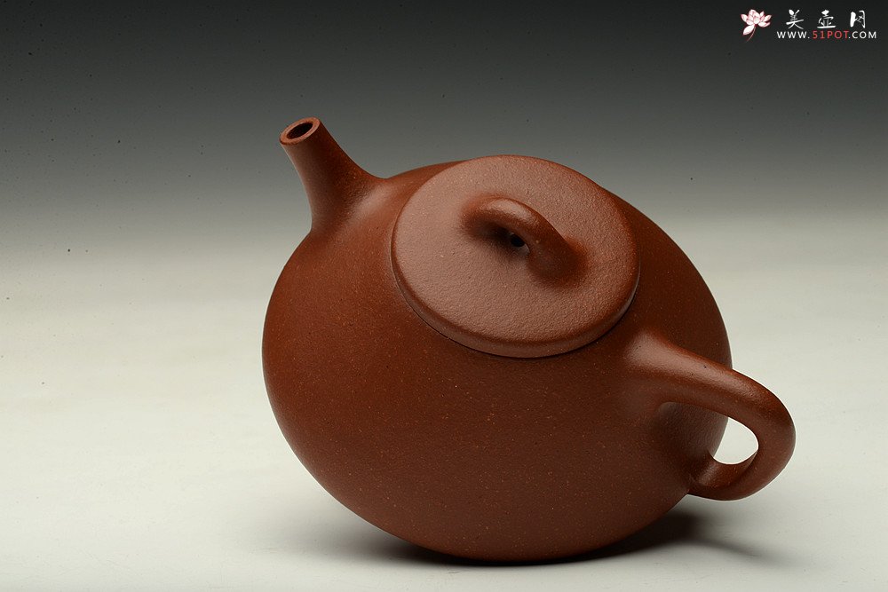 紫砂壶图片：纯料降坡泥 骨肉均挺 全手小子冶石瓢 - 宜兴紫砂壶网