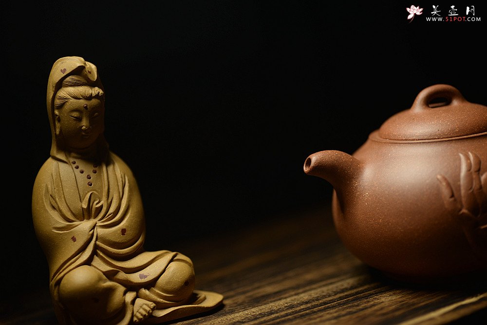 紫砂壶图片：小东原创作品 装饰独特 全手般若*佛风 嵌盖  - 宜兴紫砂壶网