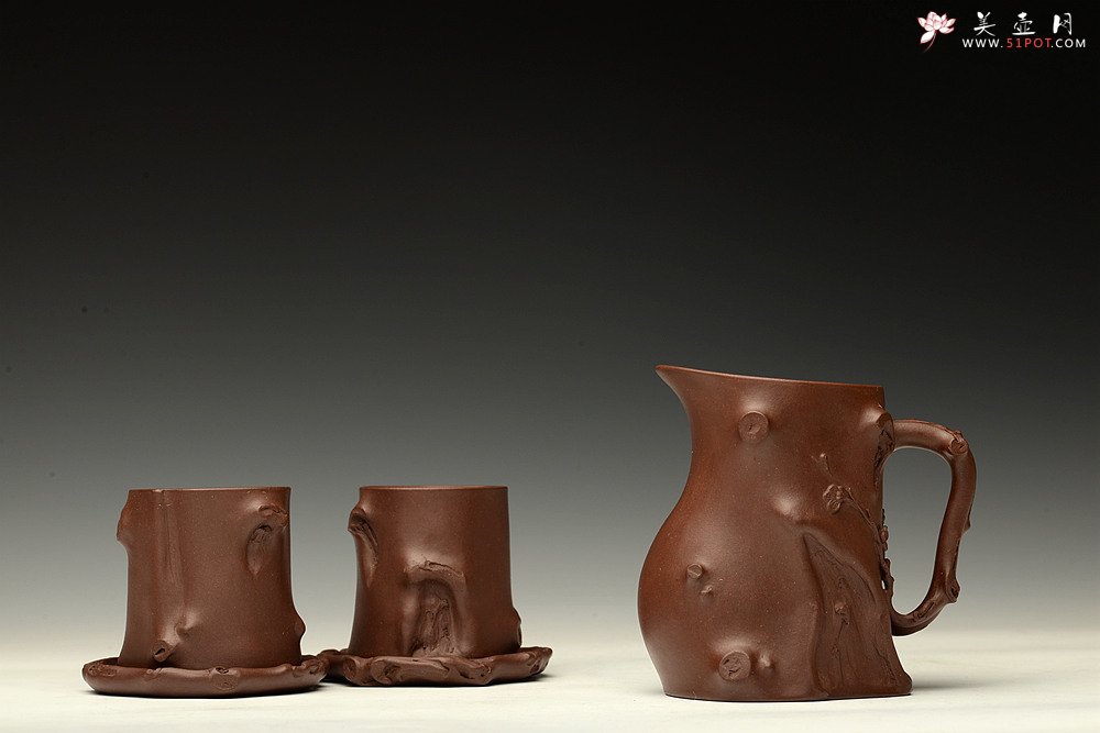 紫砂壶图片：精品重器 顾正芳甲午扛鼎巨作 梅桩套壶 诸友欣赏 - 宜兴紫砂壶网