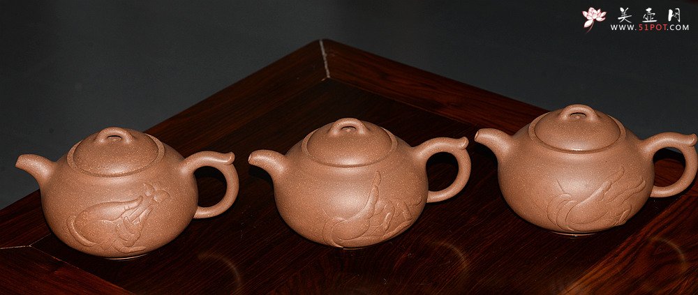 紫砂壶图片：小东原创作品 装饰独特 全手般若*佛风 嵌盖  - 宜兴紫砂壶网