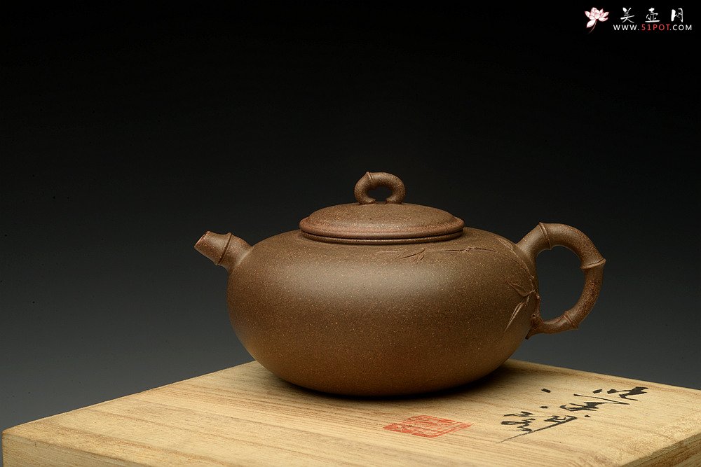 紫砂壶图片：实力派潘丹初 优质青段 国画入壶 秀雅文气 全手原创福竹o(∩_∩)o  - 宜兴紫砂壶网