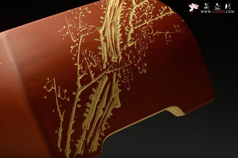 紫砂壶图片：陆轶舟精品代表作 全手六方水洗  刀法精炼层次分明 - 宜兴紫砂壶网