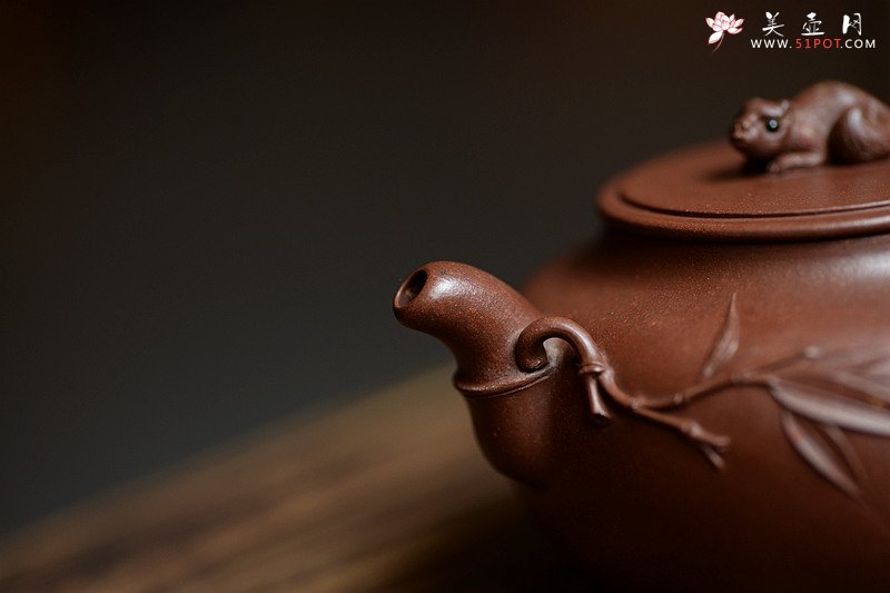 紫砂壶图片：大口实用 憨厚可人 全手竹趣 创意花货 - 宜兴紫砂壶网