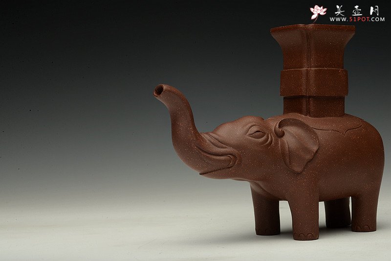 紫砂壶图片：文房水注 太平有象 花瓶~镇纸or茶宠 - 宜兴紫砂壶网