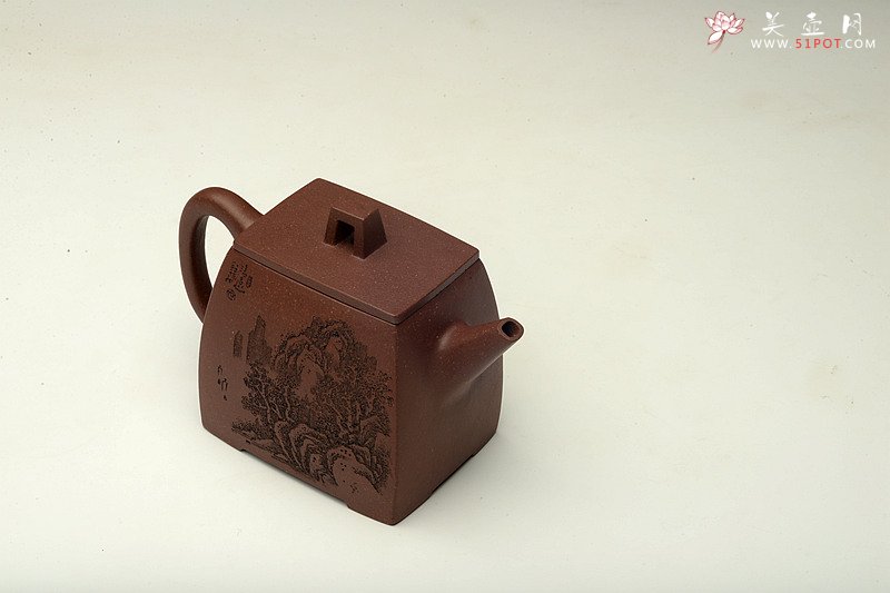 紫砂壶图片：李彦雄新作 龙行天下 四方山水~ 全手镶片 志在四方 - 宜兴紫砂壶网