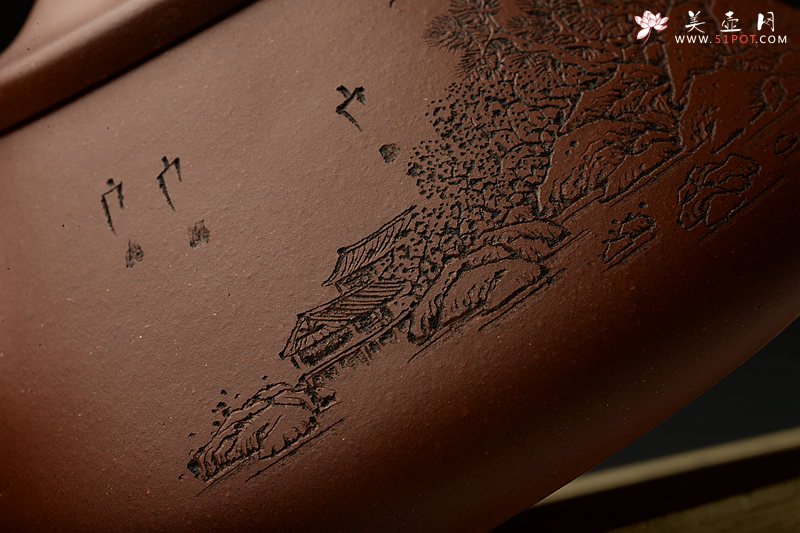 紫砂壶图片：通景山水之子冶石瓢 且品一壶山水 - 宜兴紫砂壶网