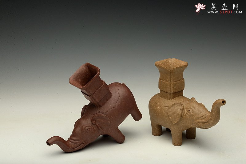 紫砂壶图片：文房水注 太平有象 花瓶~镇纸or茶宠 - 宜兴紫砂壶网