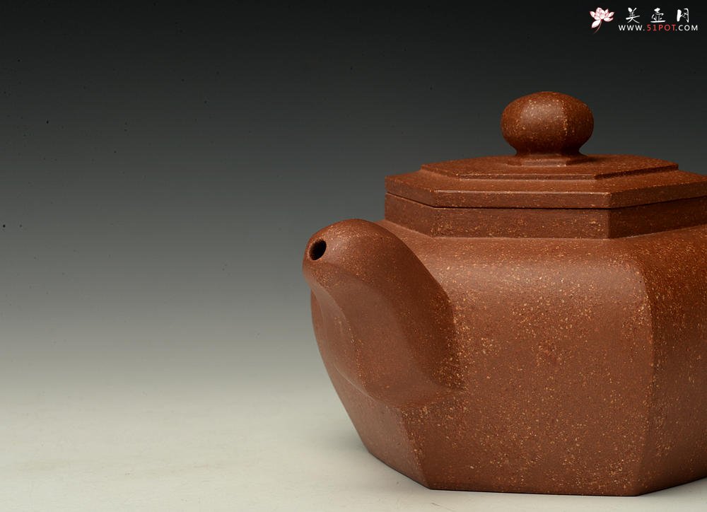 紫砂壶图片：陈进全手近作 沉稳大气  道洪风格之六方紫锤 - 宜兴紫砂壶网