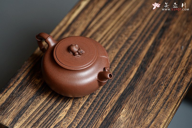 紫砂壶图片：大口实用 憨厚可人 全手竹趣 创意花货 - 宜兴紫砂壶网