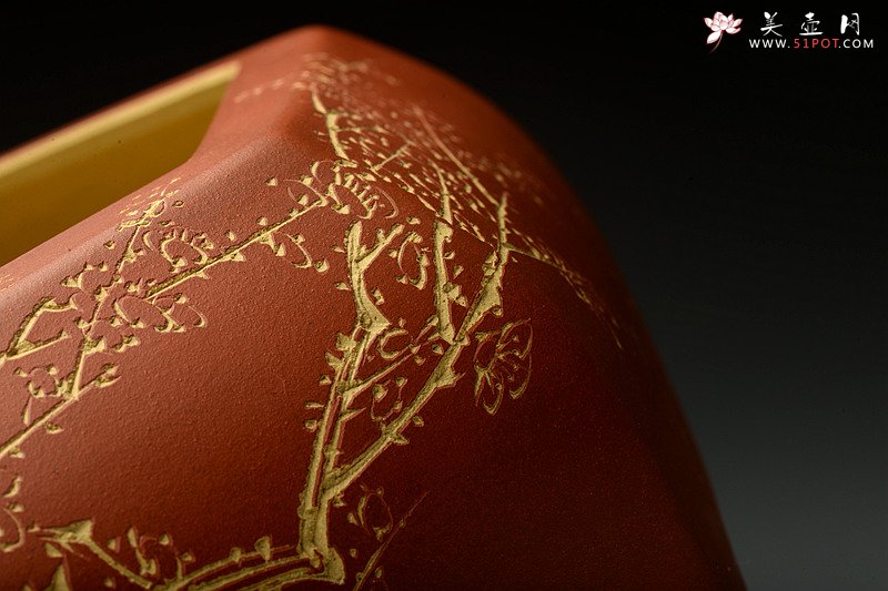 紫砂壶图片：陆轶舟精品代表作 全手六方水洗  刀法精炼层次分明 - 宜兴紫砂壶网