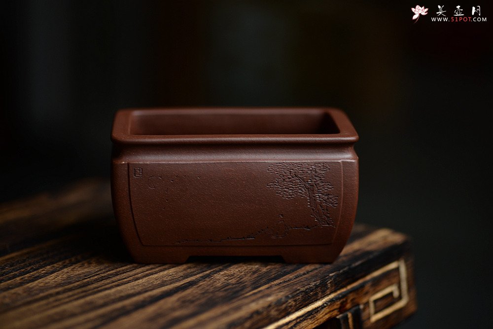 紫砂壶图片：张秋平全手制花盆 陆逸舟精心装饰 开光花盆 文房雅玩~ - 宜兴紫砂壶网