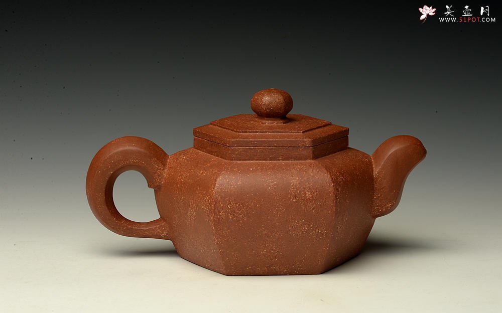 紫砂壶图片：陈进全手近作 沉稳大气  道洪风格之六方紫锤 - 宜兴紫砂壶网