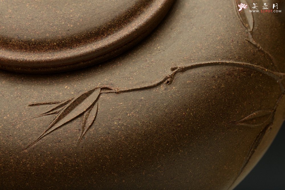 紫砂壶图片：实力派潘丹初 优质青段 国画入壶 秀雅文气 全手原创福竹o(∩_∩)o  - 宜兴紫砂壶网