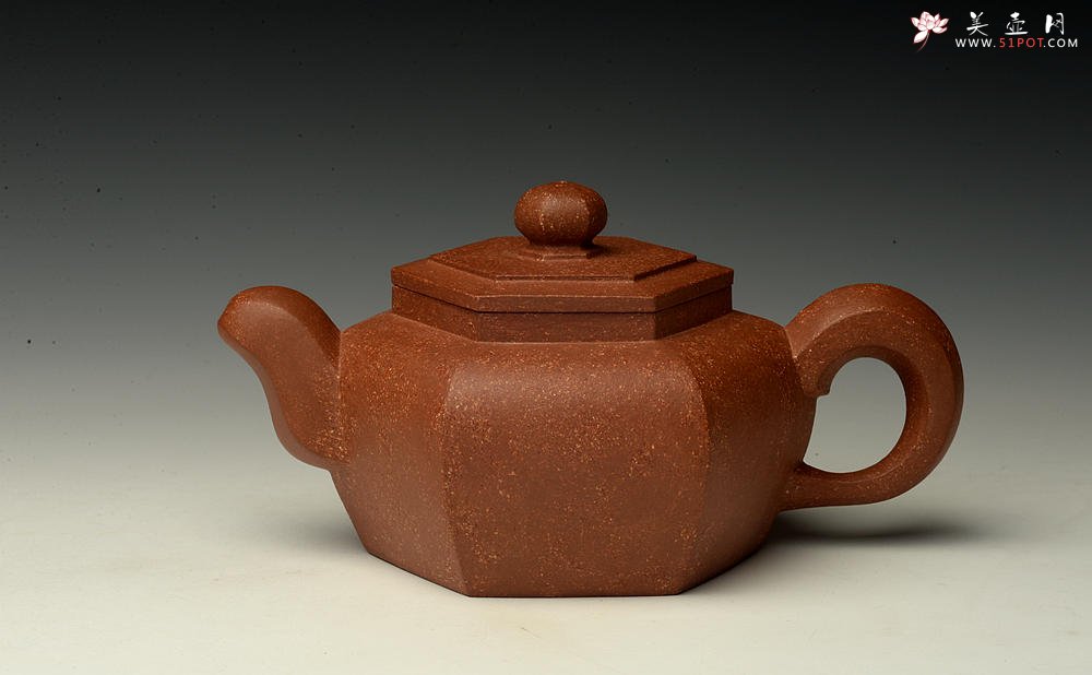 紫砂壶图片：陈进全手近作 沉稳大气  道洪风格之六方紫锤 - 宜兴紫砂壶网