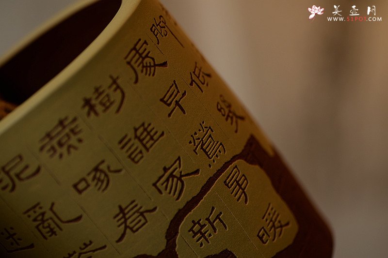 紫砂壶图片：菜根谭 笔筒 张听刚个性装饰 文房雅物~ - 宜兴紫砂壶网