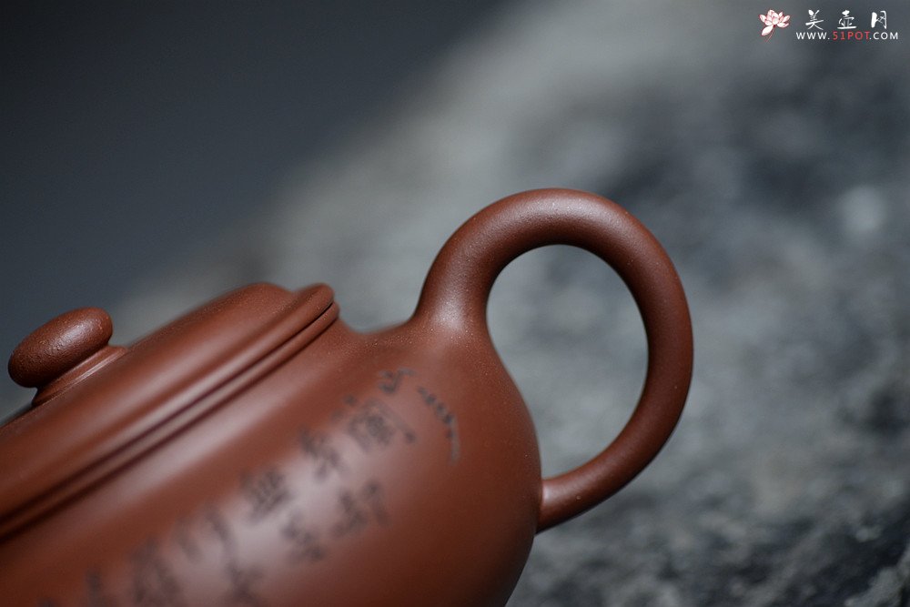 紫砂壶图片：猪肝色底槽青 张听刚装饰 大仿古 传统经典 - 宜兴紫砂壶网