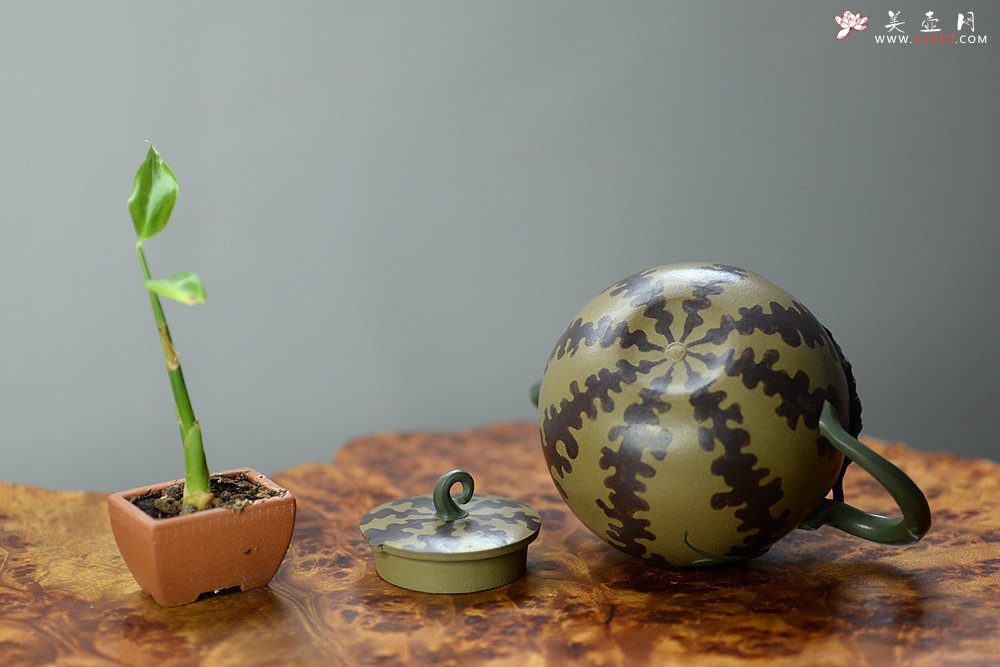 紫砂壶图片：田园情趣 经典花货 丰收西瓜 张新亚孙伟强合作 - 宜兴紫砂壶网
