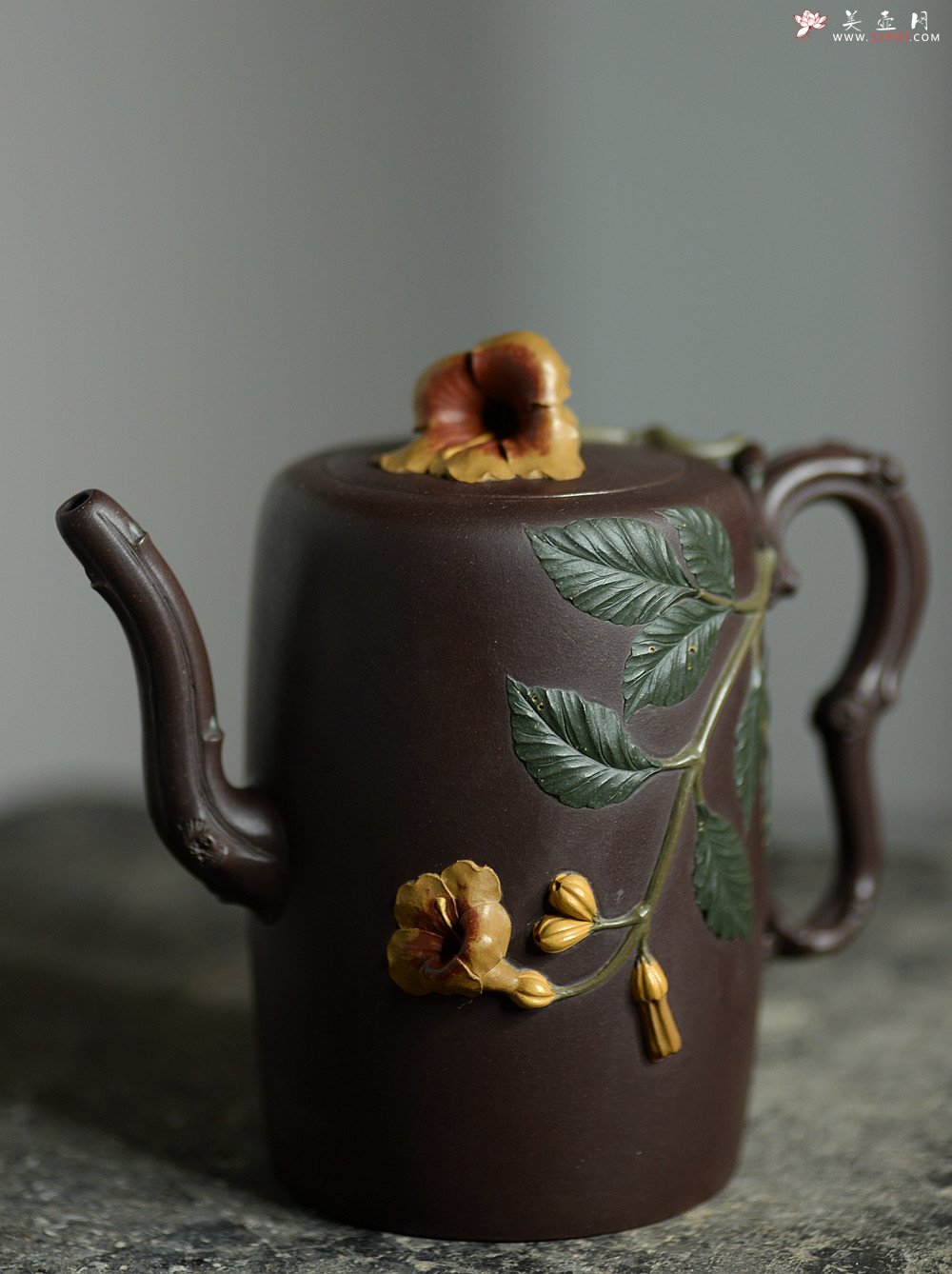 紫砂壶图片：那些花儿之凌霄花~ 精品重器 大美无言o(∩_∩)o - 宜兴紫砂壶网