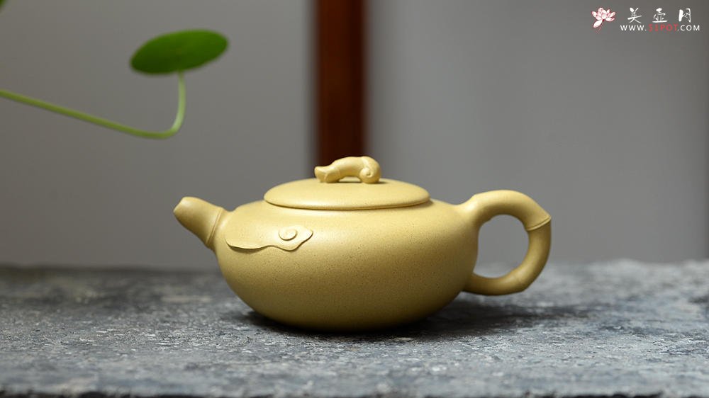 紫砂壶图片：单志萍作品 造型新颖 优雅之作 原矿段泥 云竹 - 宜兴紫砂壶网