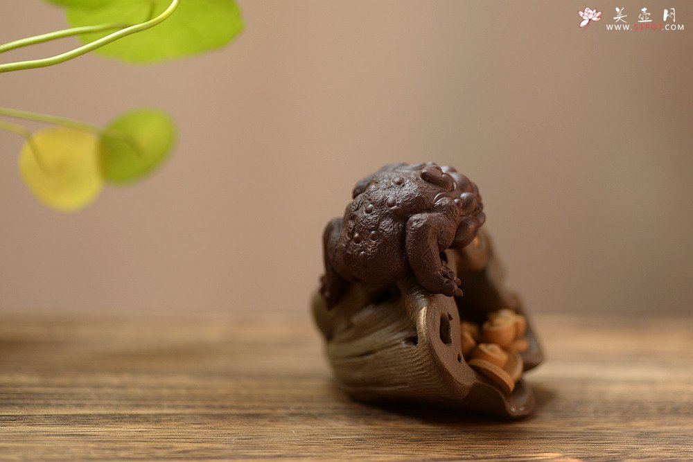 紫砂壶图片：莲蓬金蟾 做工精细 和气招财茶宠 - 宜兴紫砂壶网