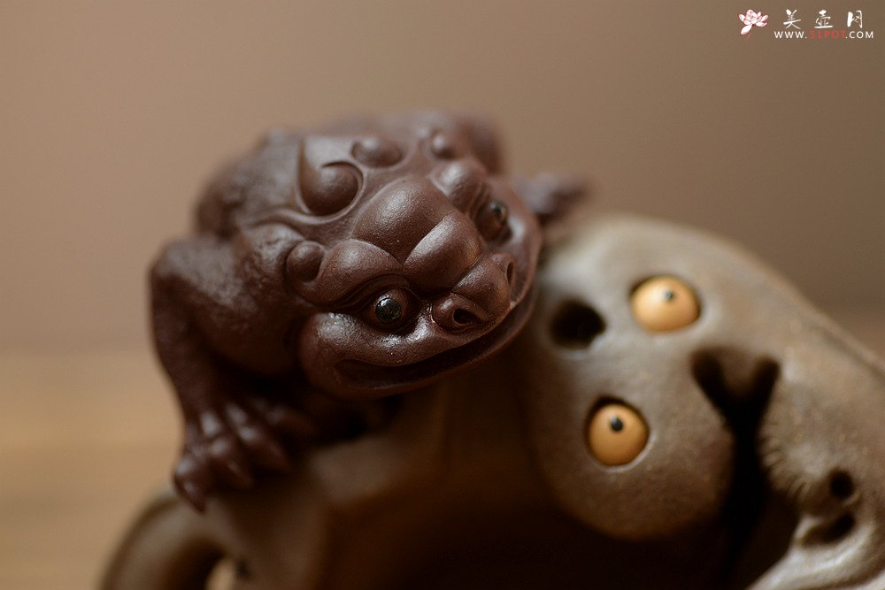 紫砂壶图片：莲蓬金蟾 做工精细 和气招财茶宠 - 宜兴紫砂壶网